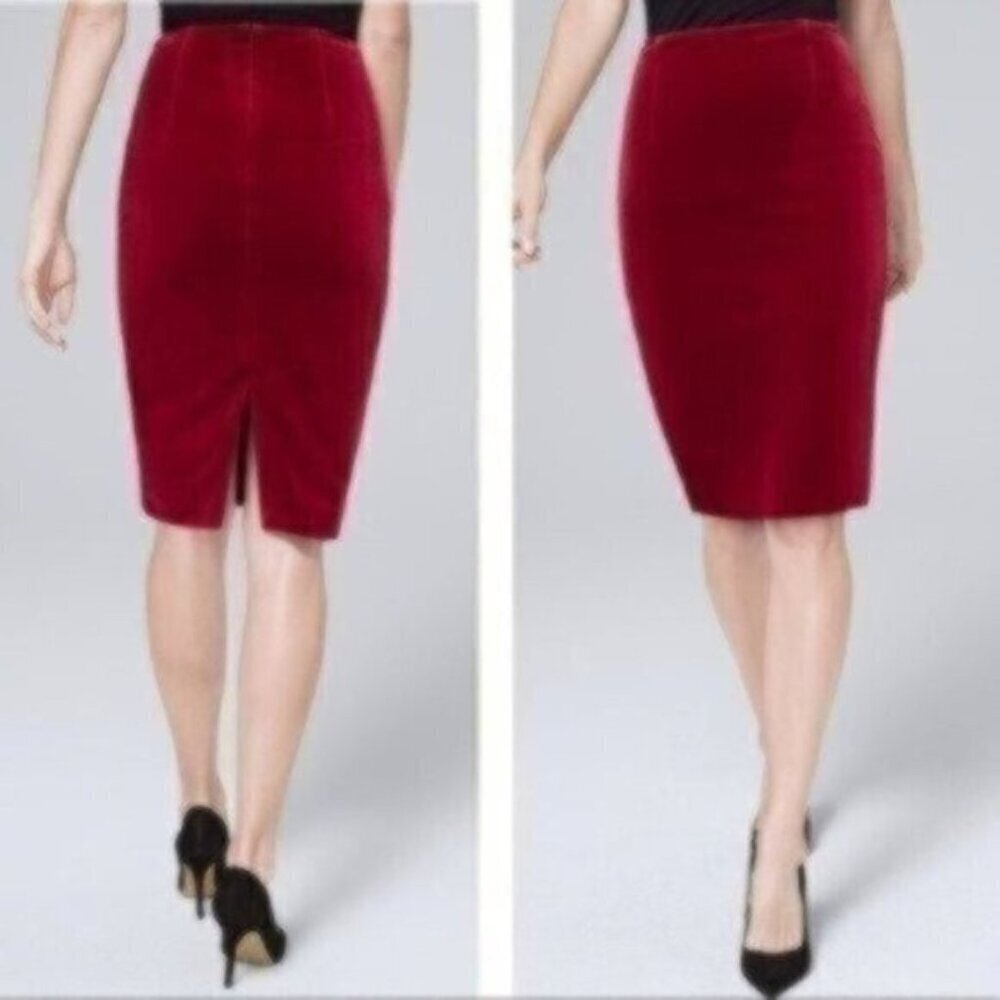 NWOT White House Black Market Velvet Pencil Skirt